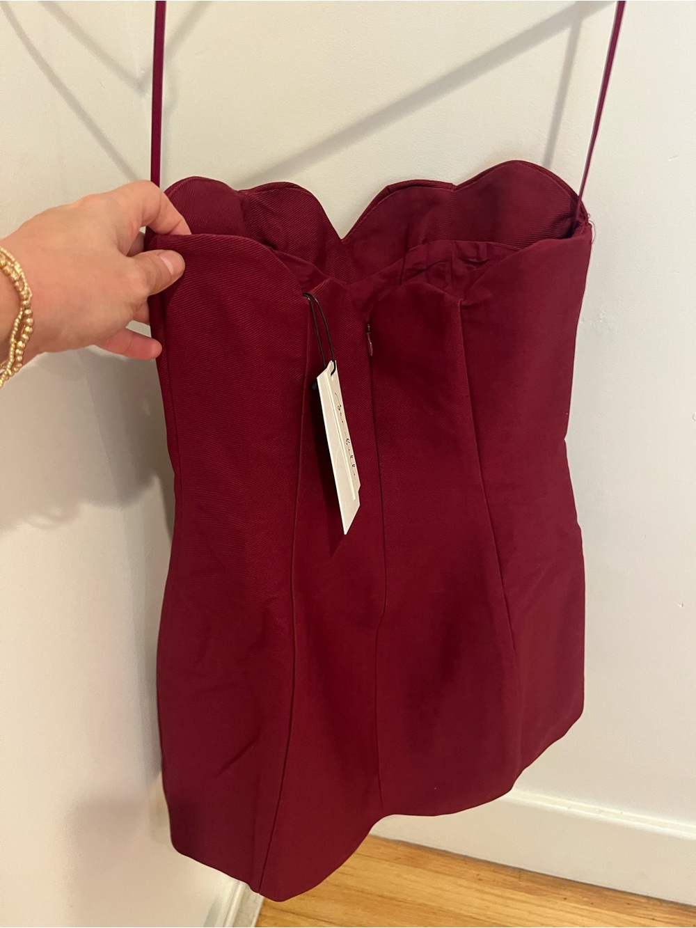 Dewdrop dreams Strapless Mini Dress in cherry from hello Molly